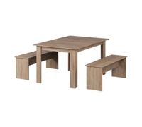 Vicco Set di tavoli da pranzo Sentio, Sonoma, 137.6 x 92.8 cm con 2 panche, per un utilizzo salvaspazio in sala da pranzo e cucina