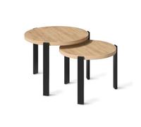 Vicco Set di tavolini Norin, Rovere dorato/Nero, 60 x 60 cm
