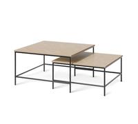 Vicco Set di tavolini Ramio, Rovere/Nero, 80 x 80 cm | 2 parti