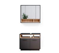Vicco Set mobili bagno Beatrice, Antracite 80 cm | 2 pezzi · Mobile sottolavabo · Armadietto a specchio