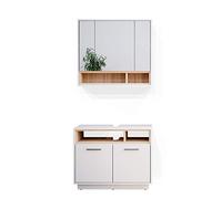 Vicco Set mobili bagno Beatrice, Bianco, 80 cm, composto da specchio da bagno e mobile sottolavabo