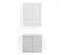 Vicco set mobili bagno Fredd, Bianco lucido, 2 parti