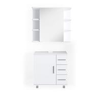 Vicco Set mobili bagno Ilias, Bianco, 60 cm, composto da specchio da bagno e mobile sottolavabo