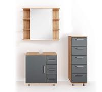 Vicco Set mobili bagno Ilias, Rovere, 60 cm