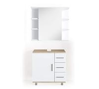 Vicco Set mobili bagno Ilias, Sonoma, 60 cm, composto da specchio da bagno e mobile sottolavabo