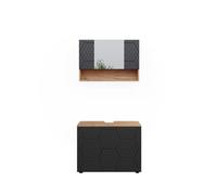 Vicco Set mobili bagno Irma, Antracite con struttura a nido d'ape, 2 parti, base 80 cm