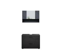 Vicco set mobili bagno Irma, Antracite lucido, 2 parti, mobile base 80 cm