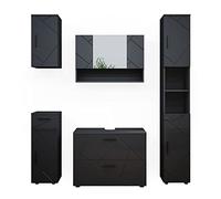 Vicco set mobili bagno Irma, Antracite lucido, 5 parti