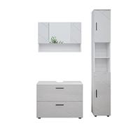 Vicco Set mobili bagno Irma, Bianco lucido, 80 cm