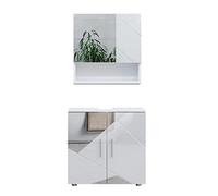 Vicco Set mobili bagno Irma, Bianco lucido con inserti, 80 cm