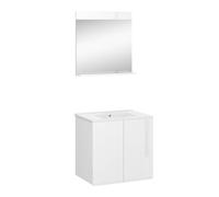 Vicco Set mobili bagno Izan, Bianco, 61.8 cm, composto da mobile sottolavabo con lavabo e specchio per bagno