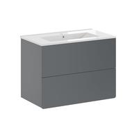 Vicco Set mobili bagno Izan, Grigio, 80 cm, composto da mobile sottolavabo e lavabo