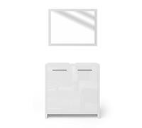 Vicco set mobili bagno Kiko, Bianco lucido, 2 parti