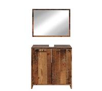 Vicco Set mobili bagno Kiko, Rovere rustico, 58 cm, composto da specchio da bagno e mobile sottolavabo