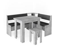 Vicco Set tavolo e panche angolare Roman Calcestruzzo 150x120 cm