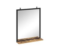 Vicco specchio bagno Fyrk, Rovere rustico/Nero, 50 x 60 cm