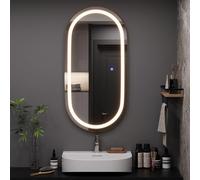 Vicco Specchio bagno Miral, Vetro, 100 x 2.8 cm con illuminazione frontale, adatto al montaggio a parete per ambienti umidi