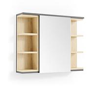 Vicco Specchio contenitore bagno Aquis, Antracite, 79.6 x 64 cm, per la conservazione in bagno e combinabile con Aquis