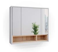 Vicco Specchio contenitore bagno Beatrice, Bianco/Sonoma, 80 x 72 cm
