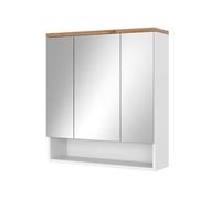Vicco Specchio contenitore bagno Eden, Bianco lucido, 70 x 77.5 cm con 3 porte, per montaggio a parete con suddivisione interna variabile