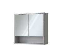 Vicco Specchio contenitore bagno Eliza, Grigio, 70 x 65 cm con 2 porte, adatto per montaggio a parete e combinabile con la serie Eliza