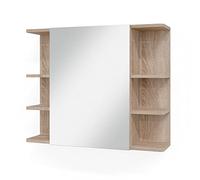 Vicco Specchio contenitore bagno Fynn, Sonoma, 79.6 x 64 cm, con specchio e ripiani aperti per montaggio a parete