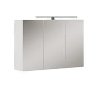 Vicco Specchio contenitore bagno Lavio, Bianco, 90 x 60 cm con illuminazione a LED, con ripiano integrato e illuminazione a LED