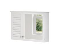 Vicco Specchio contenitore bagno Riad, Bianco, 68 x 48 cm con 2 porte, per montaggio a parete per riporre accessori da bagno