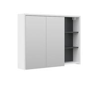 Vicco Specchio contenitore bagno Viola, Bianco/antracite, 100 x 75 cm, per montaggio a parete con ripiani aperti