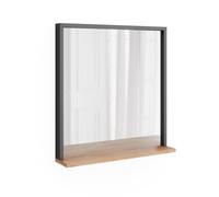 Vicco Specchio da parete Orlando, Antracite/Rovere dorato, 57 x 60 cm con specchio, adatto per montaggio a parete in corridoio, camera da letto o bagno