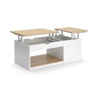 Vicco Tavolino "Avela", Bianco/Sonoma 55 x 110 cm | pieghevole con due ripiani per un utilizzo flessibile