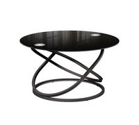 Vicco Tavolino da caffè Calgary, Nero lucido, 79.5 x 46.5 cm | con superficie in vetro, da utilizzare come piano di appoggio o di lavoro nella zona giorno