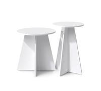 Vicco Tavolino da caffè Forma, Bianco, 40 x 50 cm | Set da 2