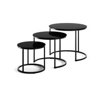Vicco Tavolino da divano Montreal, Vetro, 55 x 55 cm 3 parti, salvaspazio, pieghevole e combinabile in modo versatile
