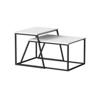Vicco Tavolino da divano Myra, Bianco/nero, 60 x 50 cm 2 parti, per un utilizzo flessibile come tavolino laterale o piano d’appoggio