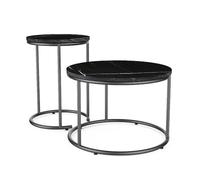 Vicco Tavolino da divano Ottawa, Marmo nero, 55 x 55 cm | 2 parti, per un utilizzo flessibile come tavolini d’appoggio e tavolini laterali
