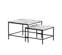 Vicco Tavolino da divano Ramio, Bianco/nero, 60 x 60 cm 2 parti, per un utilizzo flessibile come superficie d’appoggio o tavolini laterali