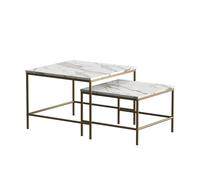 Vicco Tavolino da divano Ramio, Bianco/Oro, 60 x 60 cm 2 parti, per un utilizzo flessibile come superficie d’appoggio o tavolini laterali