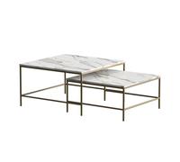 Vicco Tavolino da divano Ramio, Bianco/Oro, 80 x 80 cm 2 parti, per un utilizzo flessibile come superficie d’appoggio o tavolini laterali