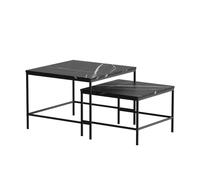 Vicco Tavolino da divano Ramio, Marmo nero, 60 x 60 cm | 2 parti, per un utilizzo flessibile come superficie d’appoggio o tavolini laterali
