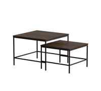 Vicco Tavolino da divano Ramio, Rovere rustico/nero, 60 x 60 cm | 2 parti, per un utilizzo flessibile come superficie d’appoggio o tavolini laterali