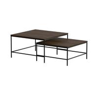 Vicco Tavolino da divano Ramio, Rovere rustico/nero, 80 x 80 cm | 2 parti, per un utilizzo flessibile come superficie d’appoggio o tavolini laterali