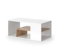 Vicco Tavolino da salotto Edgar, Rovere bianco/dorato, 110 x 59 cm