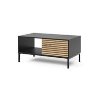 Vicco Tavolino Eliza, Nero/quercia, 90 x 50 cm con un cassetto