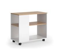 Vicco Tavolino Marian, Rovere dorato/bianco, 70 x 36.6 cm con rotelle, spostabile per un utilizzo flessibile negli ambienti abitativi
