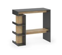 Vicco tavolo bar alto Dana, Antracite/Rovere dorato, 108 x 50 cm | con ripiani aperti per l'utilizzo come tavolo alto