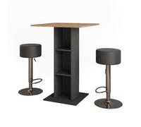 Vicco Tavolo bar alto Repose, Rovere dorato/antracite, 75 x 75 cm