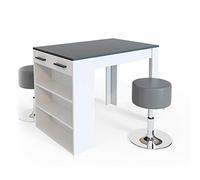Vicco Tavolo bar con sgabelli Repose, Antracite/bianco, 67 x 100 cm con 2 sgabelli