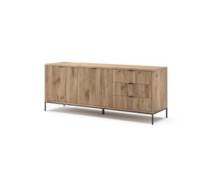 Vicco Tavolo basso Eliza, Quercia vichinga, 150 x 60 cm con 3 cassetti, 2 ante, utilizzabile come supporto TV e per la conservazione