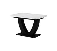 Vicco tavolo da pranzo allungabile Fenaro, Bianco/Nero, 120-160 x 80 cm